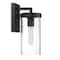 Hello Honey® Aria Matte Black Cylindrical Textured Water Glass & Metal Wall Mounted Outdoor Light
